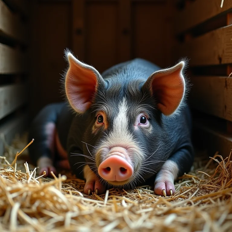 Porco vietnamita descansando.