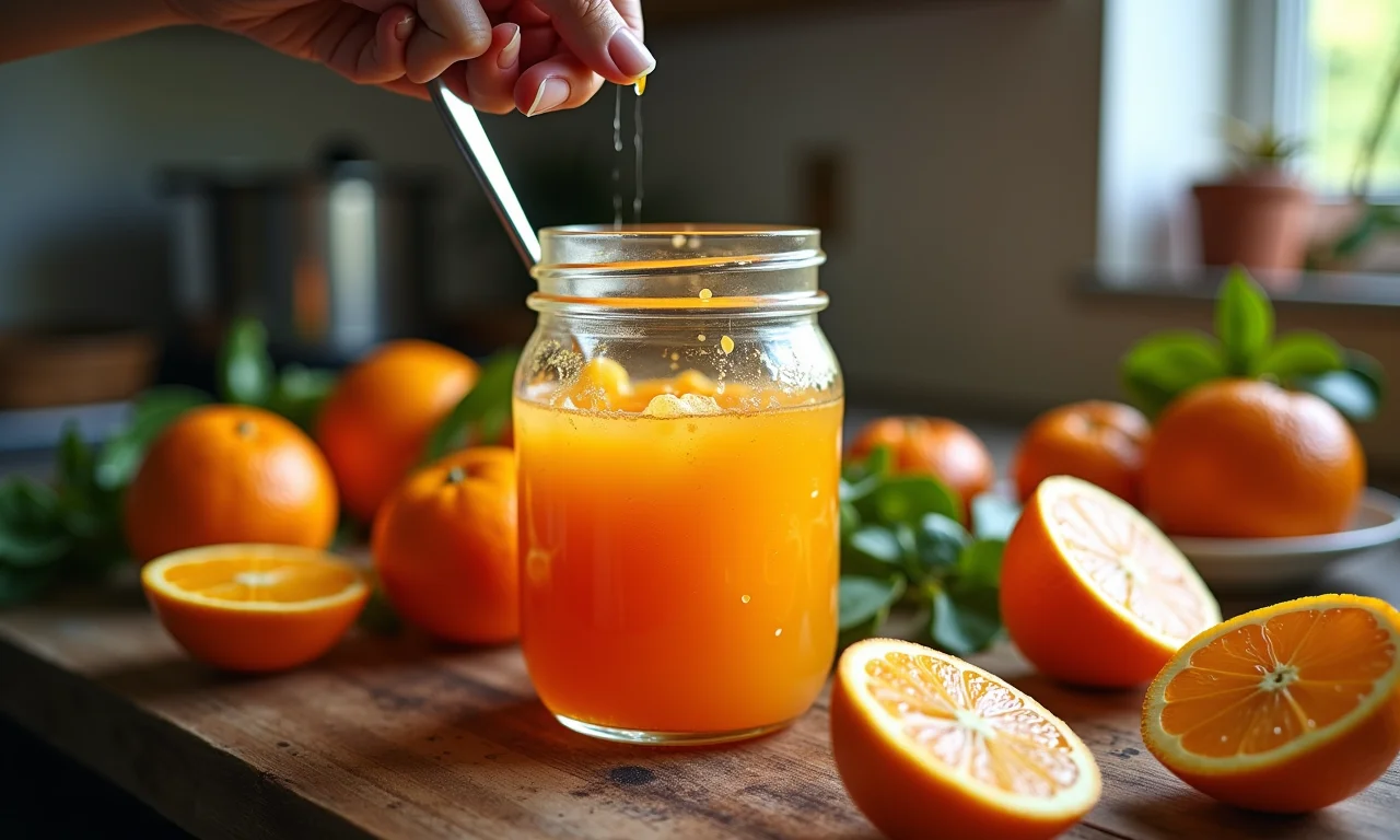Preparo caseiro de doce de laranja da terra com casca.