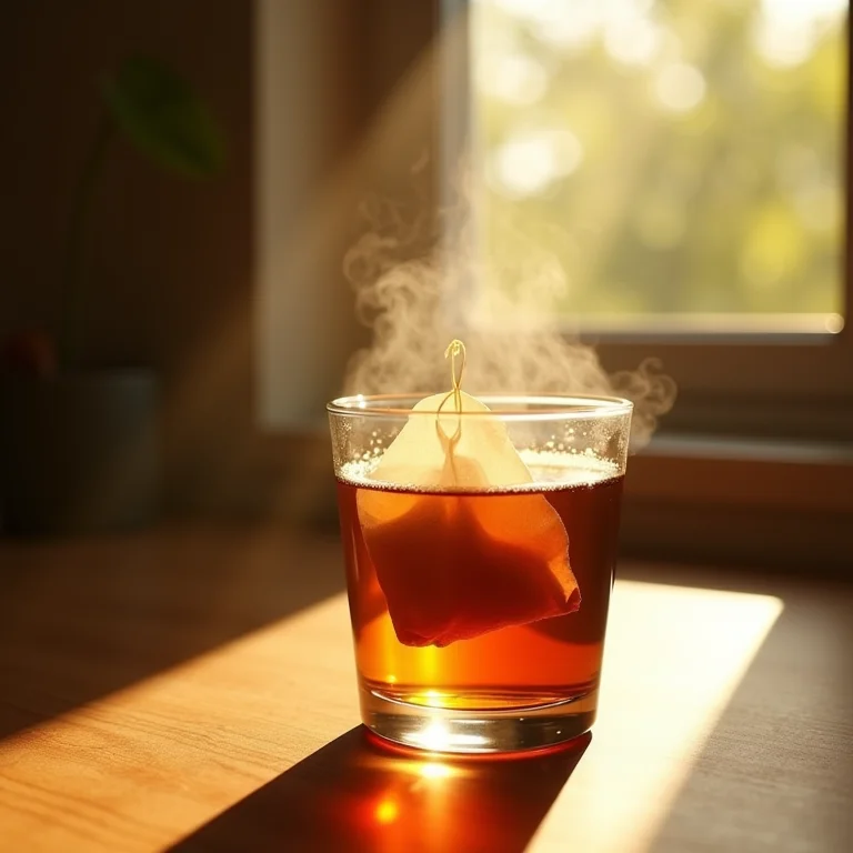 Preparo do chá de qualidade para a receita.