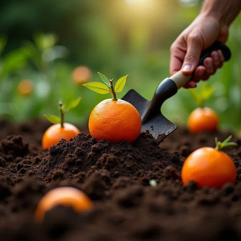Preparo do solo para plantio de tangerina ponkan.