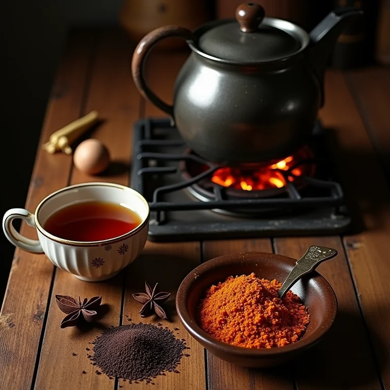 Preparo tradicional do chá chai