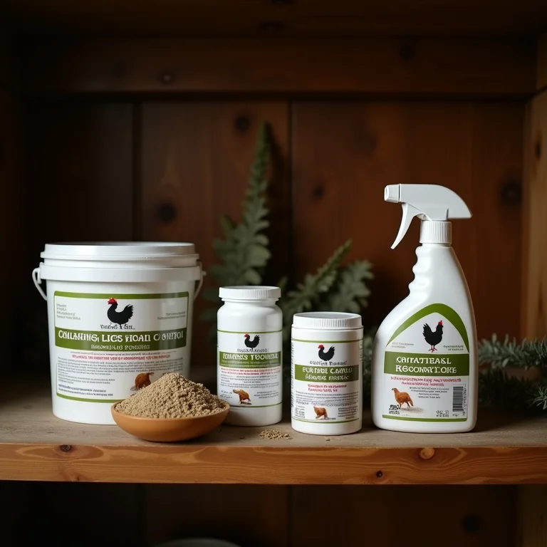 Produtos veterinários para controle de piolhos em galinhas