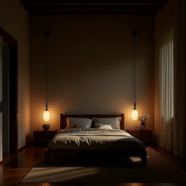 Quarto de hóspedes com iluminação deficiente