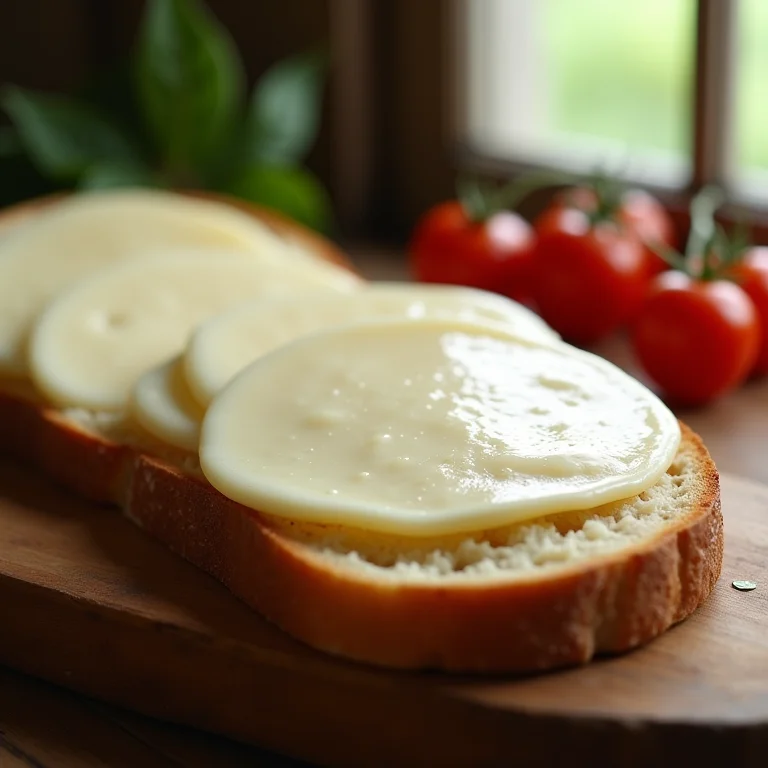 Queijo mussarela no pão
