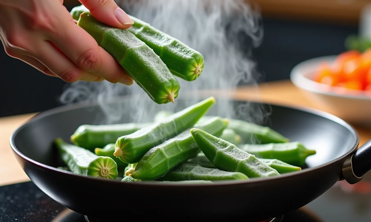 Quiabo congelado para facilitar o preparo.