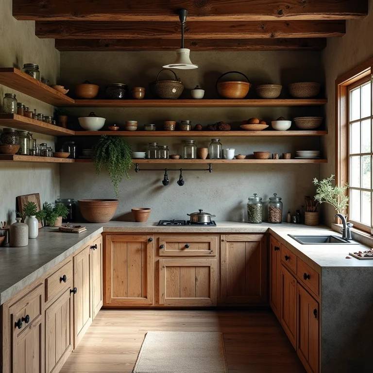 Reaproveitamento criativo em despensa rústica.