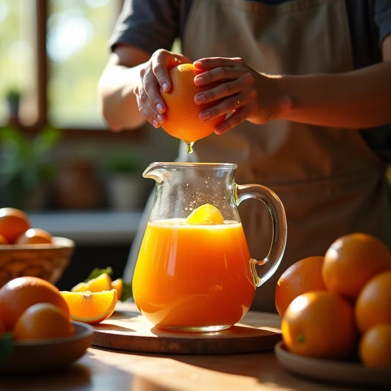 Receita caseira de suco de pitanga com laranja