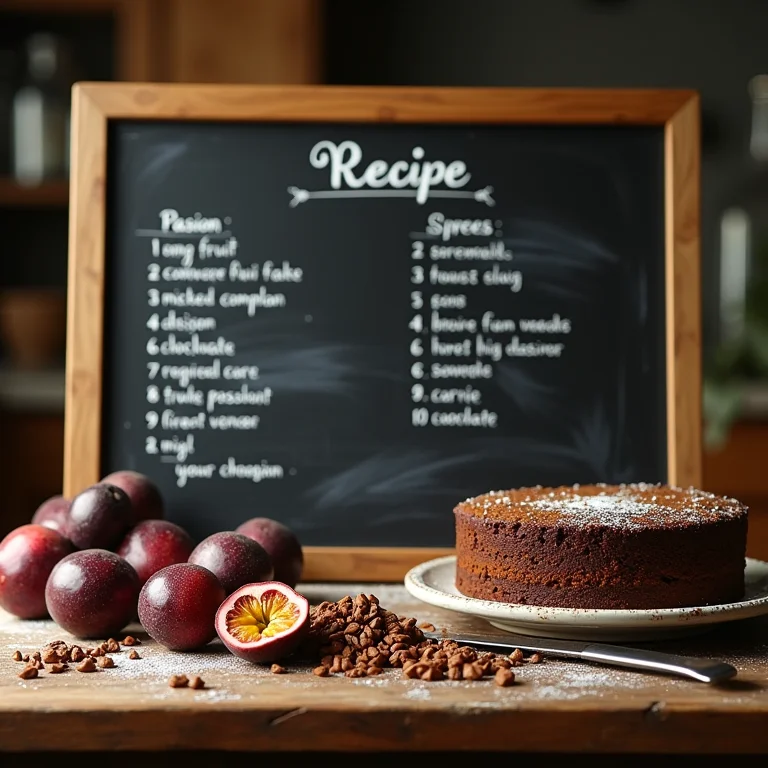Receita completa de bolo de maracujá com chocolate.