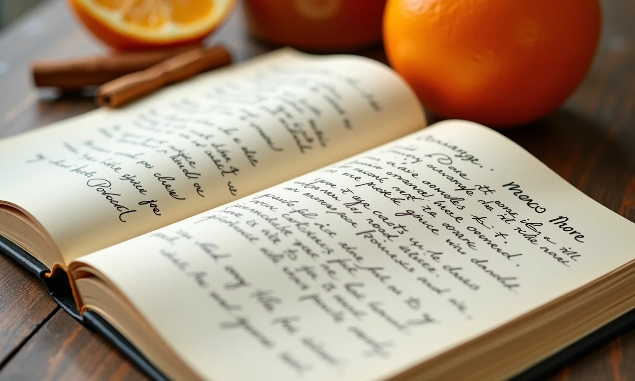 Receita de família de doce de laranja com especiarias.