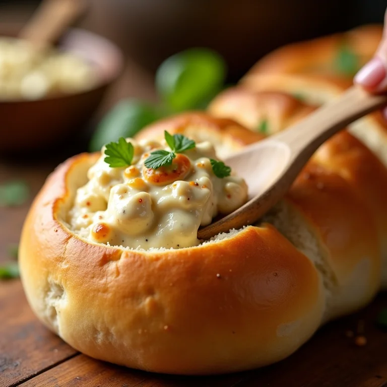 Recheio de frango cremoso com Catupiry para pão italiano