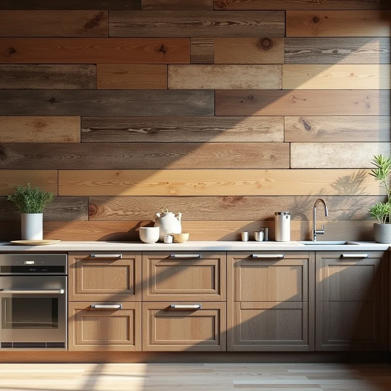 Revestimento de parede em madeira de demolição