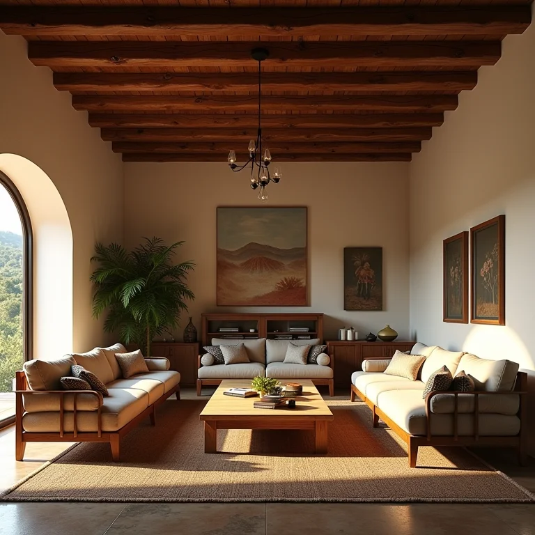 Sala rústica com iluminação inadequada