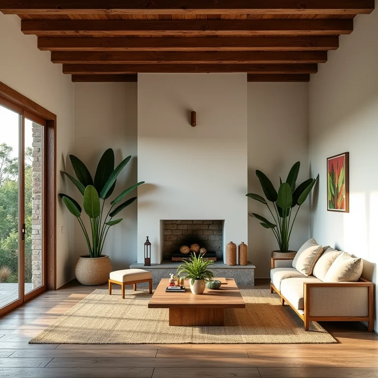 Sala rústica sem plantas