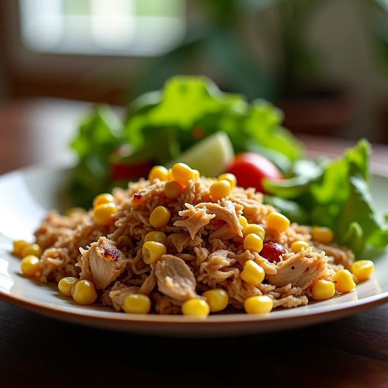 Salada de Jiló com Frango Desfiado e Milho Verde