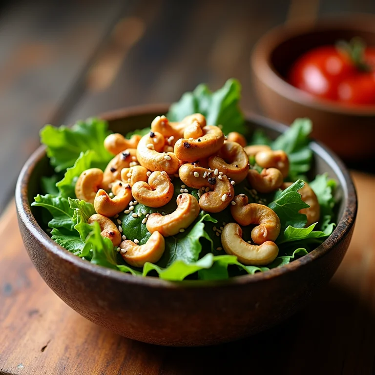 Salada de Jiló Crocante com Castanhas e Gergelim