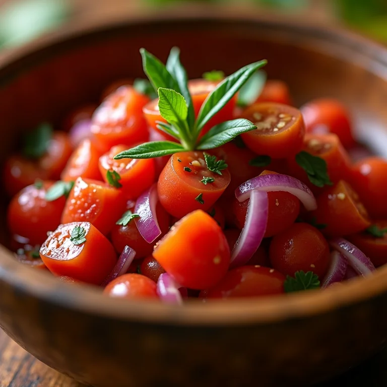 Salada de Jiló Refrescante com Tomate e Cebola Roxa