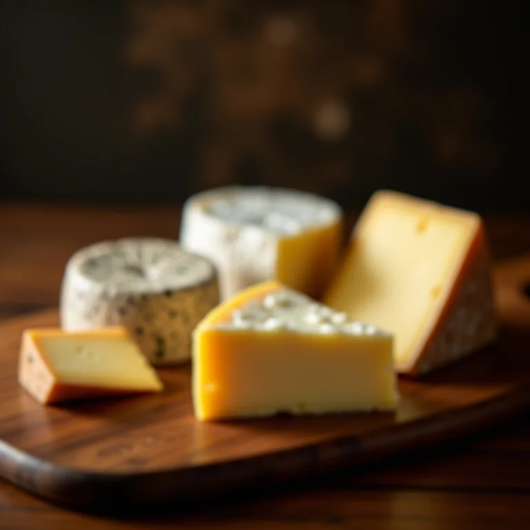 Seleção de queijos de alta qualidade para biscoito de queijo.