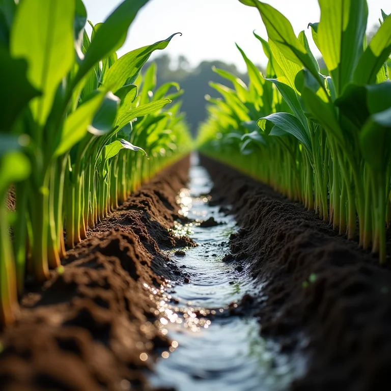 Sistema de drenagem em plantação de inhame
