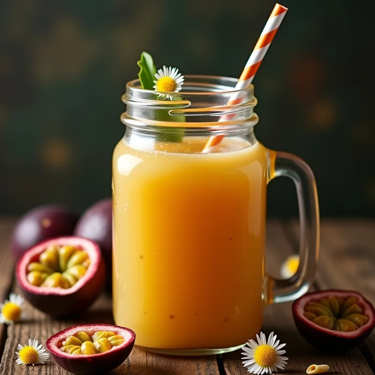 Smoothie de maracujá com camomila cremoso e delicioso