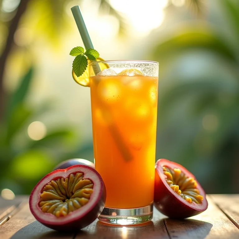 Smoothie refrescante de maracujá com couve para dias quentes