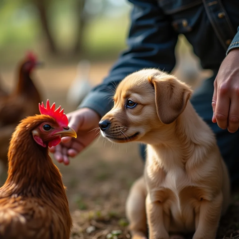 Socialização de filhote de cão de guarda