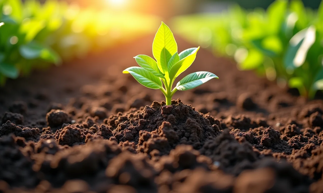 Solo preparado com composto e fertilizante para o plantio de beterraba e rabanete.