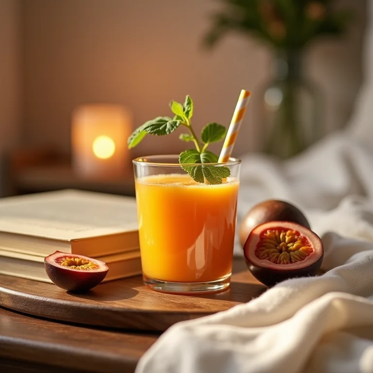 Suco calmante de maracujá com couve para relaxar à noite