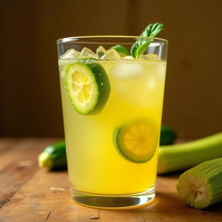 Suco de abobrinha e limão melhorando a digestão