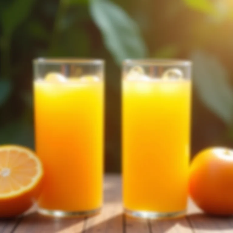 Suco de laranja natural versus suco de caixinha