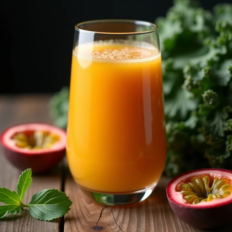 Suco de maracujá com couve como substituto de refeição