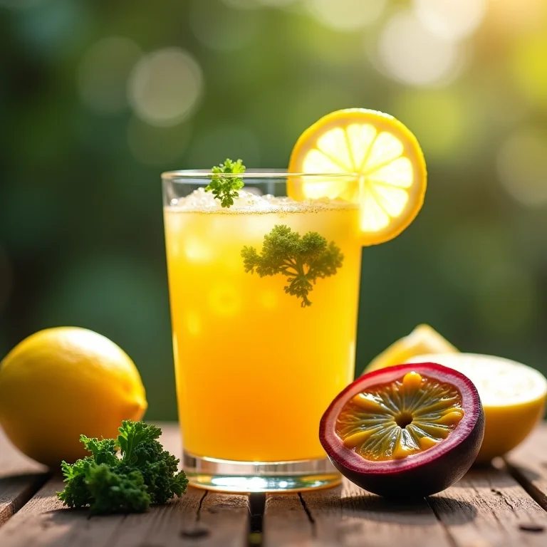 Suco de maracujá, couve e limão: refrescância garantida