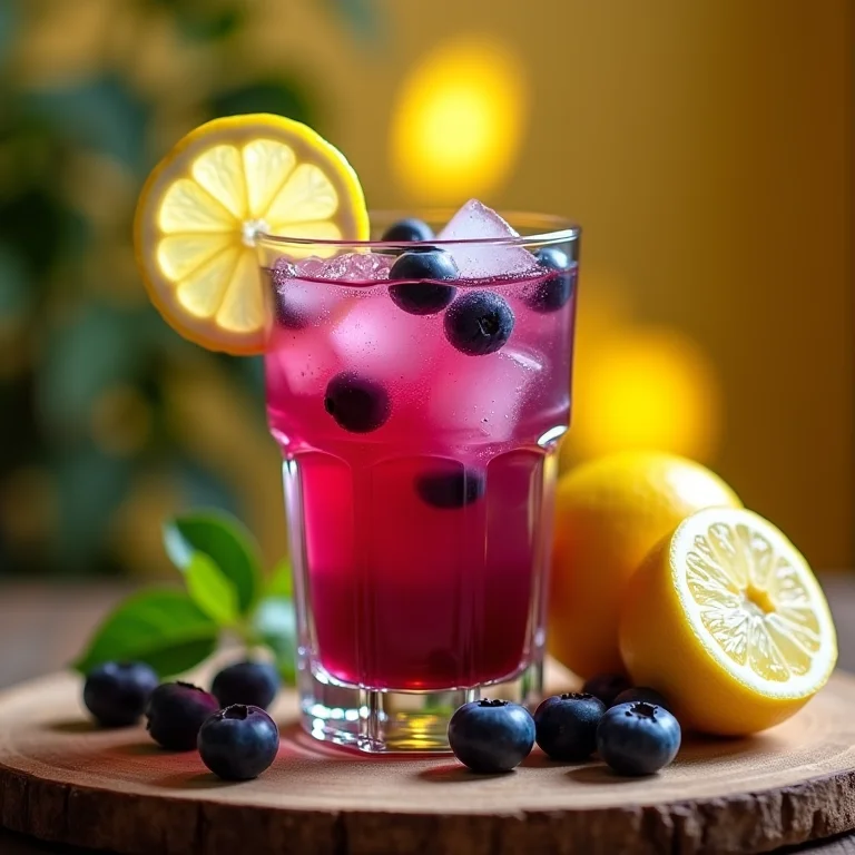 Suco de mirtilo com limão