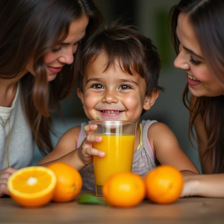 Suco de pitanga com laranja para crianças