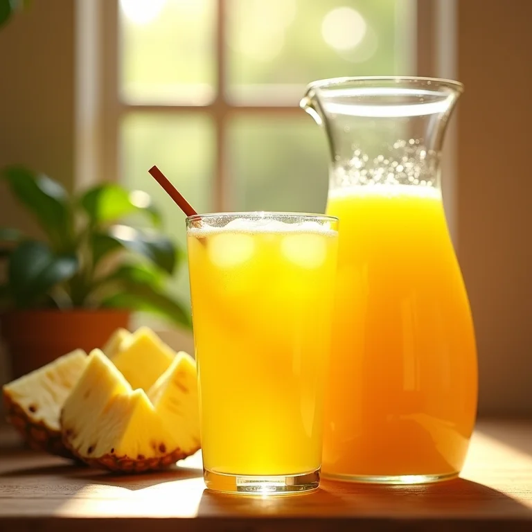 Suco de siriguela e abacaxi para hidratação