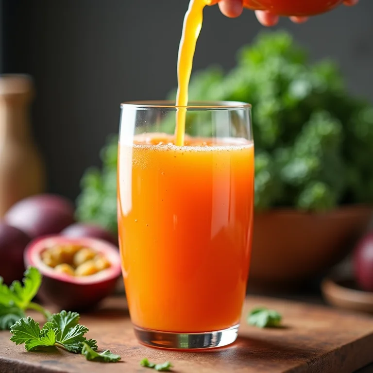 Suco detox de maracujá com couve pós-festa