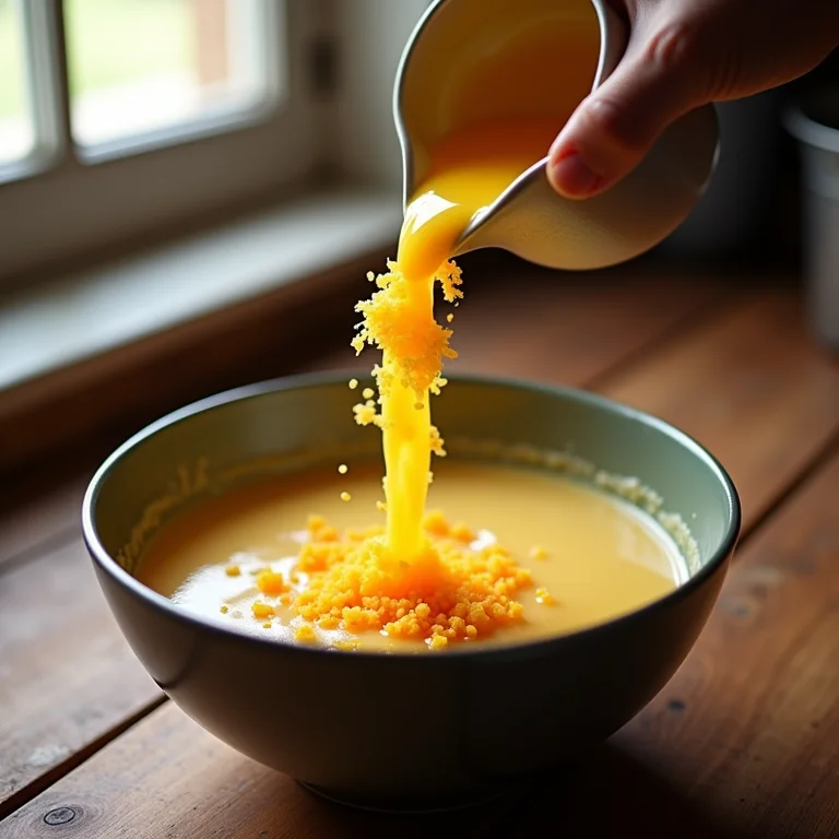 Suco e raspa de laranja na massa