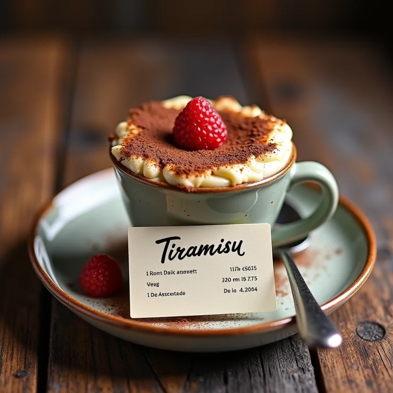 Tabela nutricional do tiramisu na taça