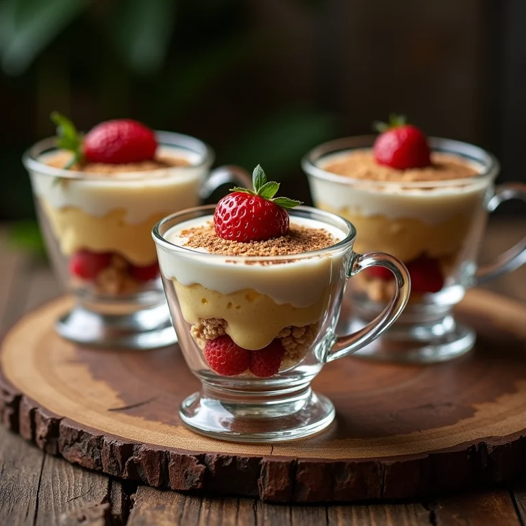 Taças charmosas e diferentes para servir o tiramisu.