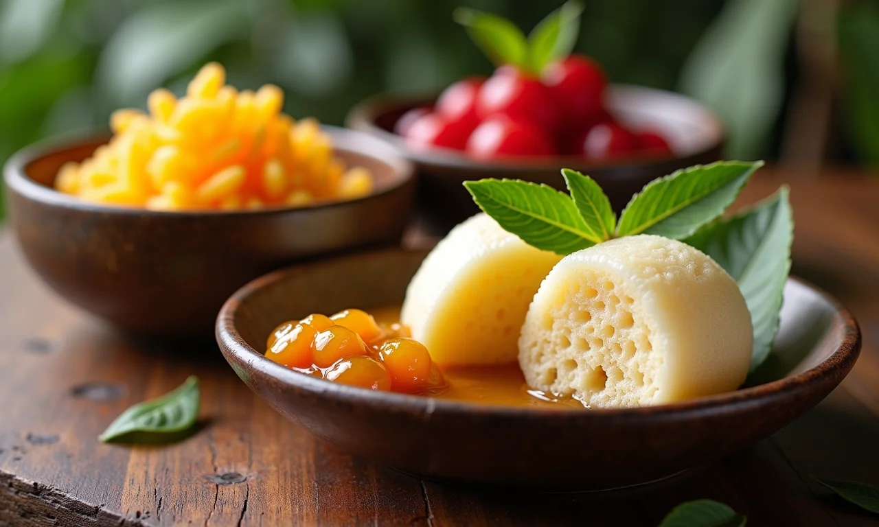 Tapioca dadinho com diferentes recheios.