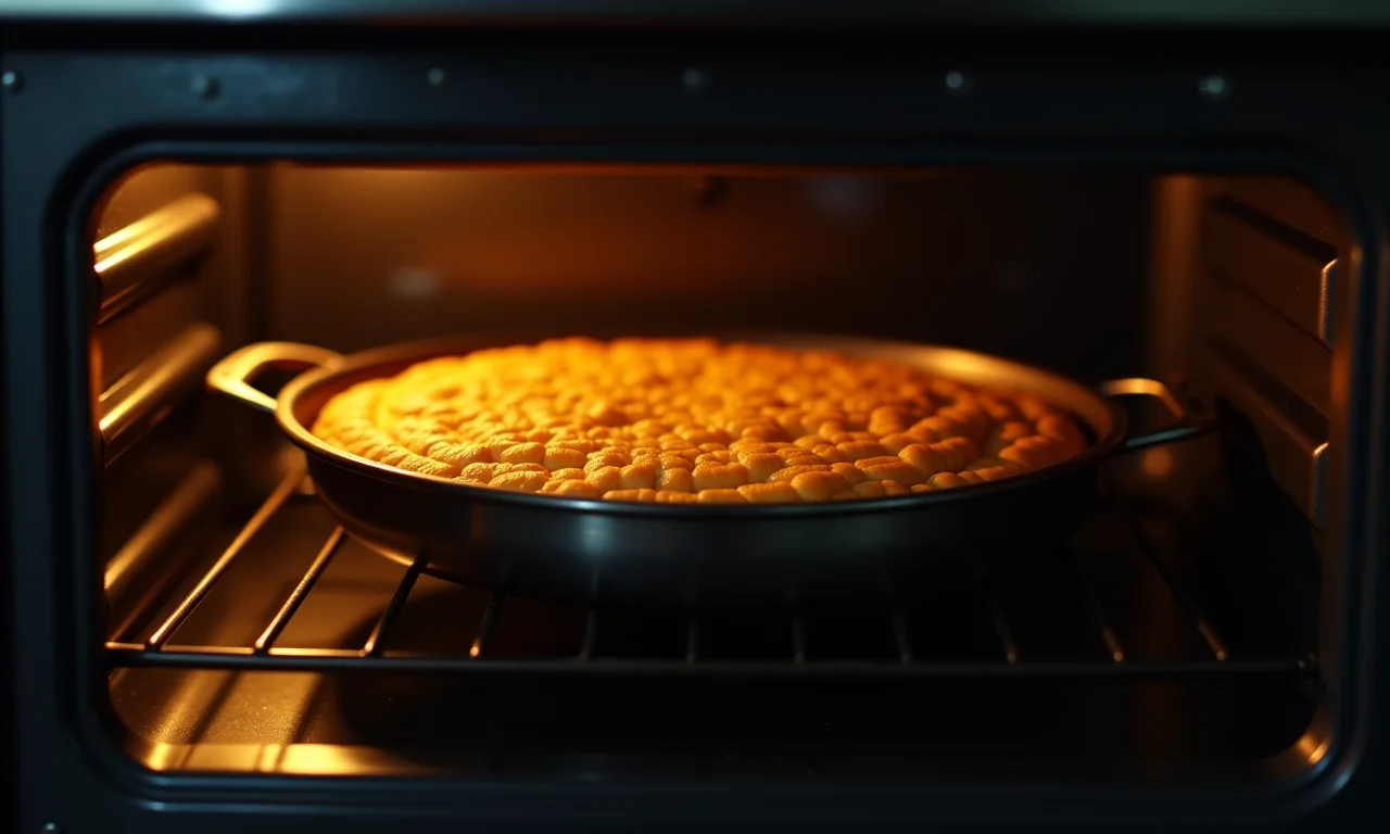 Temperatura ideal do forno para assar bolo de milho.
