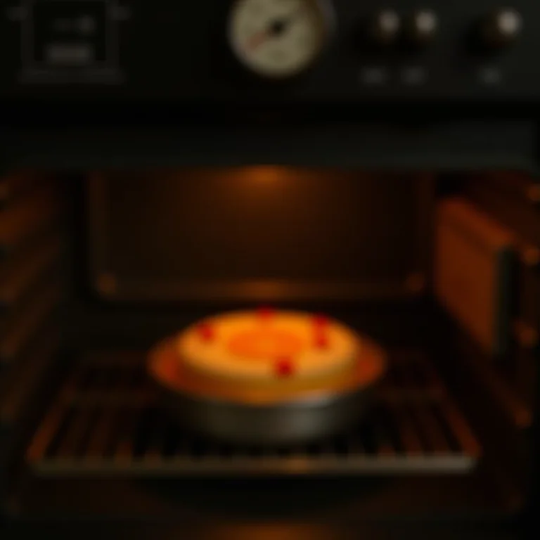 Temperatura ideal do forno para assar o bolo de laranja.