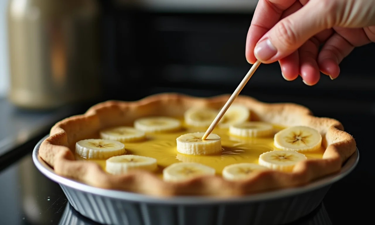 Teste do palito na torta de banana.