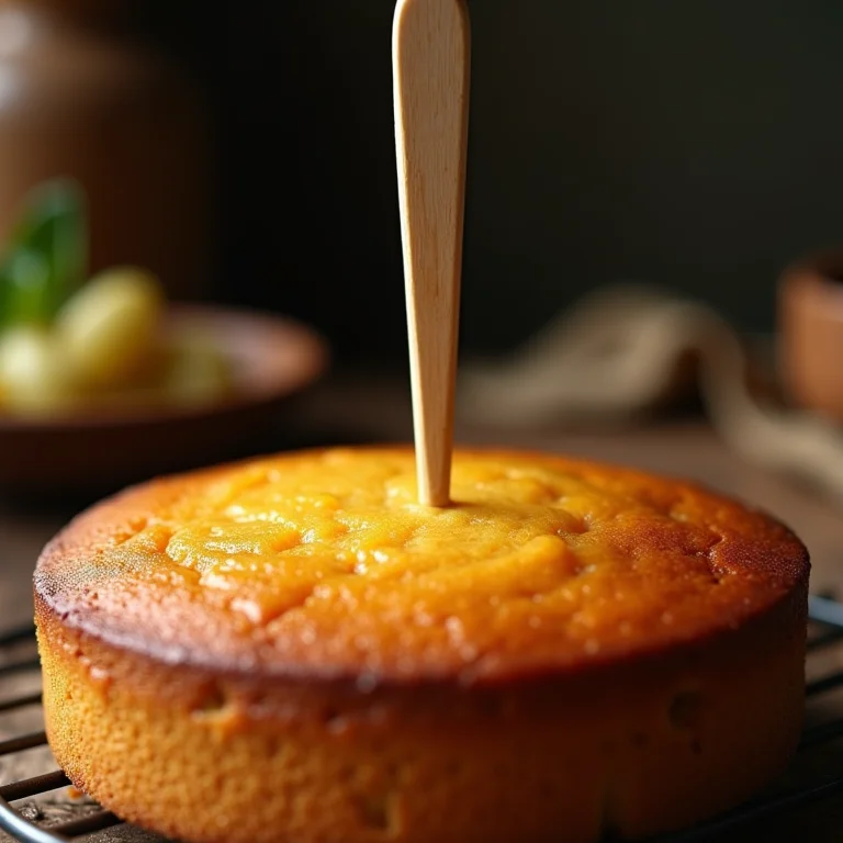 Teste do palito para verificar se o bolo está pronto