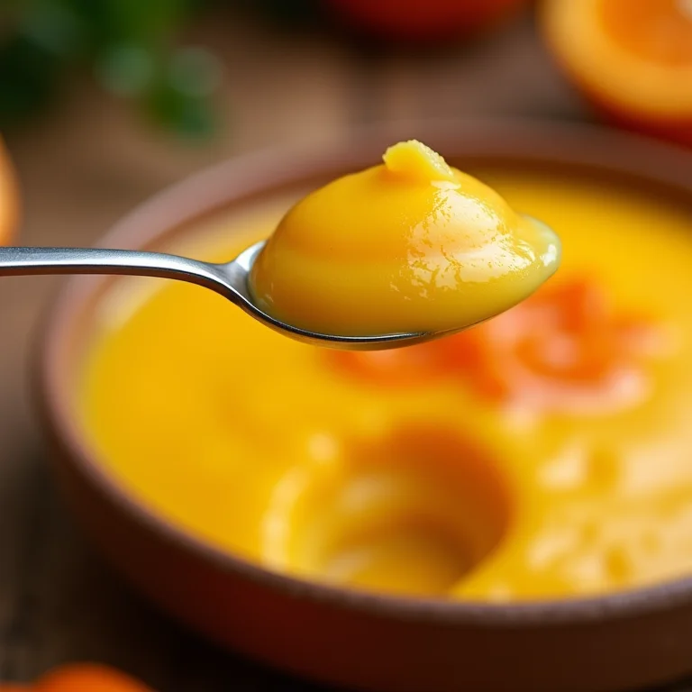 Textura cremosa e aveludada do pudim de laranja