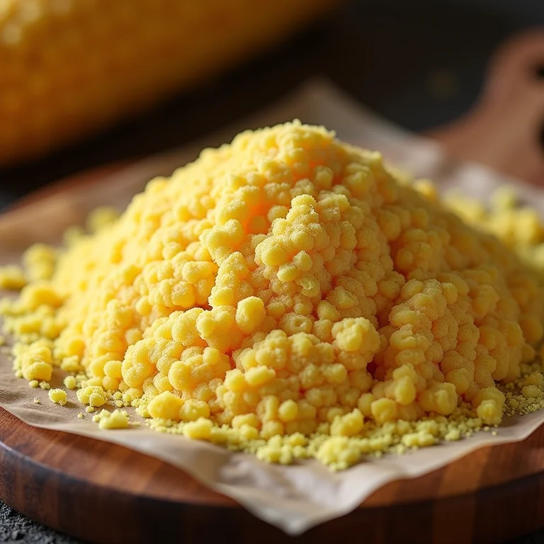 Textura do bolo de fubá.