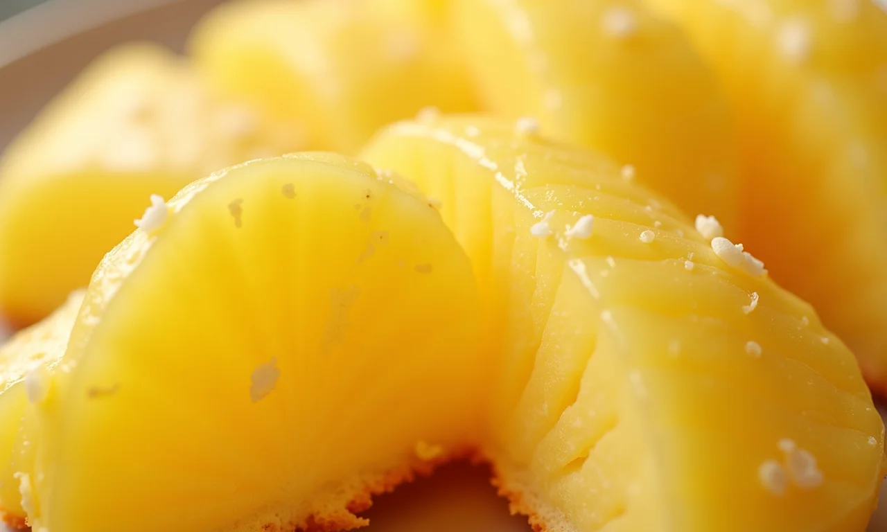 Textura perfeita do bolo de casca de abacaxi, sem amargor.
