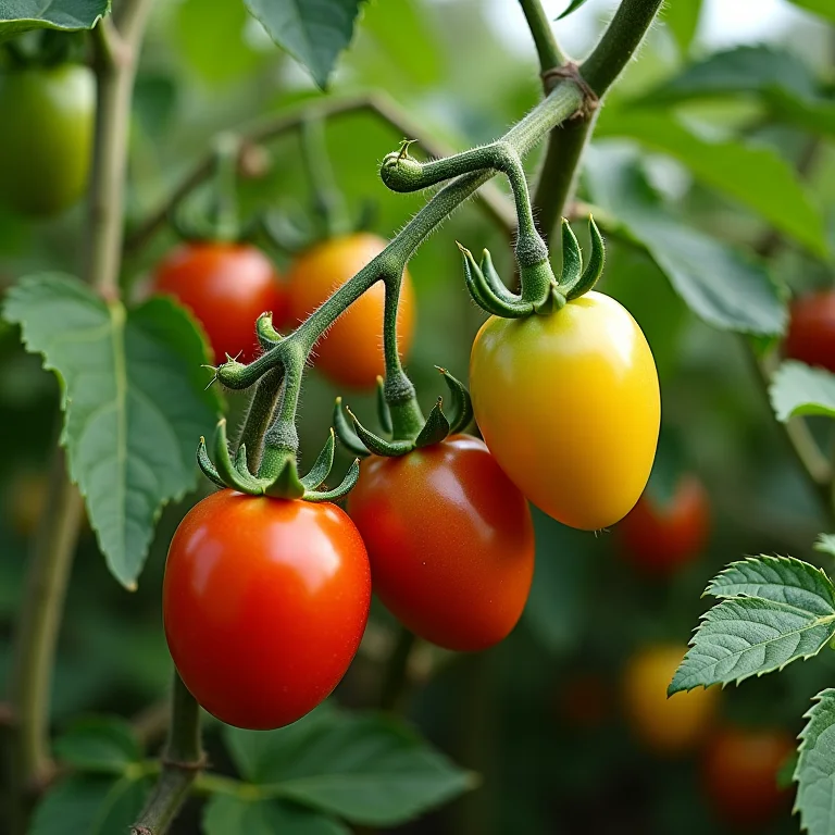 Tomates e pimentões crescendo exuberantes com adubo de cinzas.