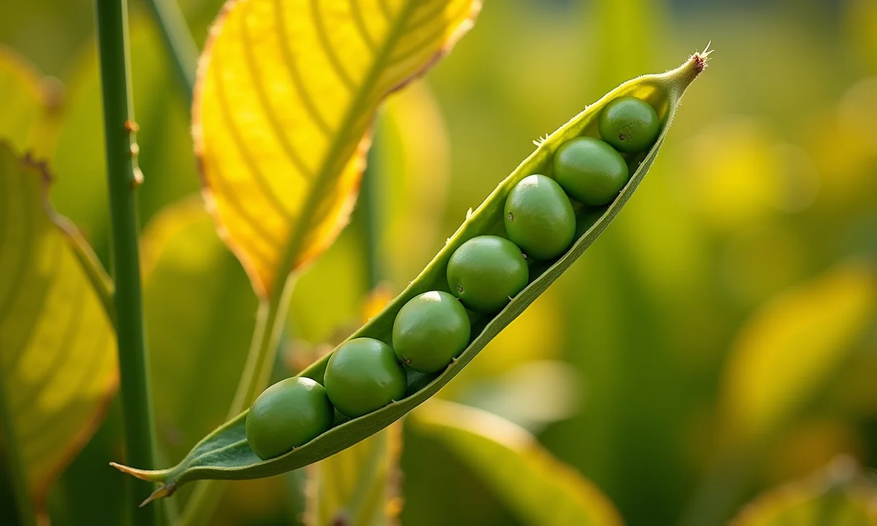 Vagens de feijão caupi maduras prontas para a colheita.