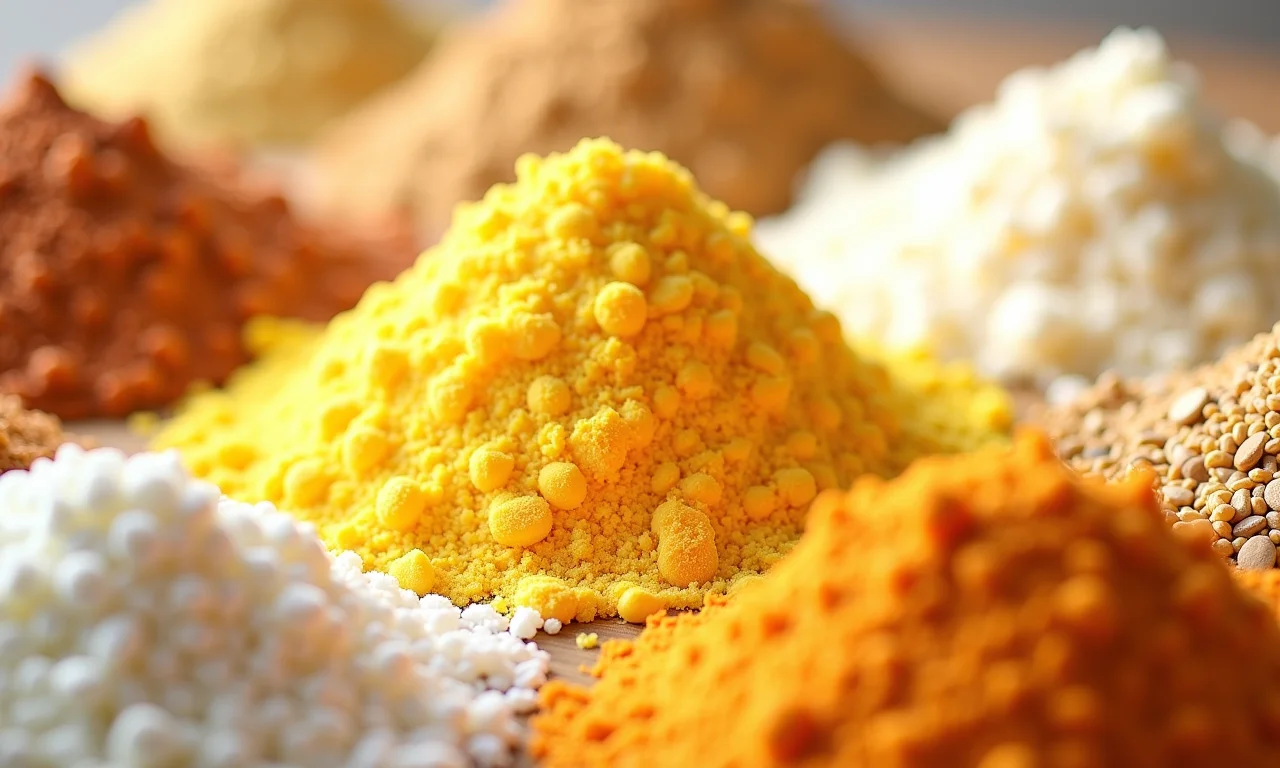 Variedade de farinhas de milho para um bolo fofinho.