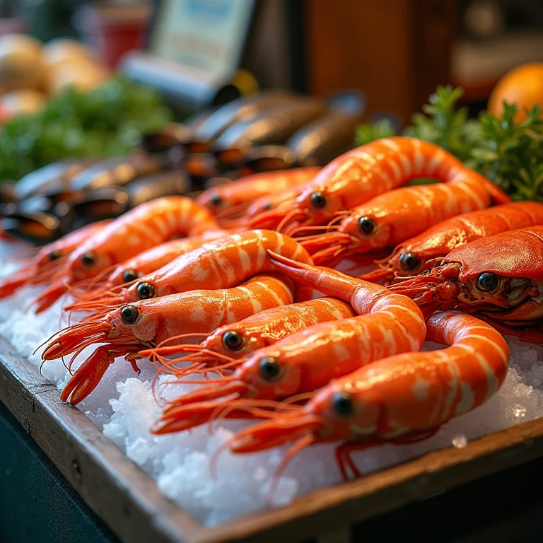 Variedade de frutos do mar frescos para a Torta Capixaba.